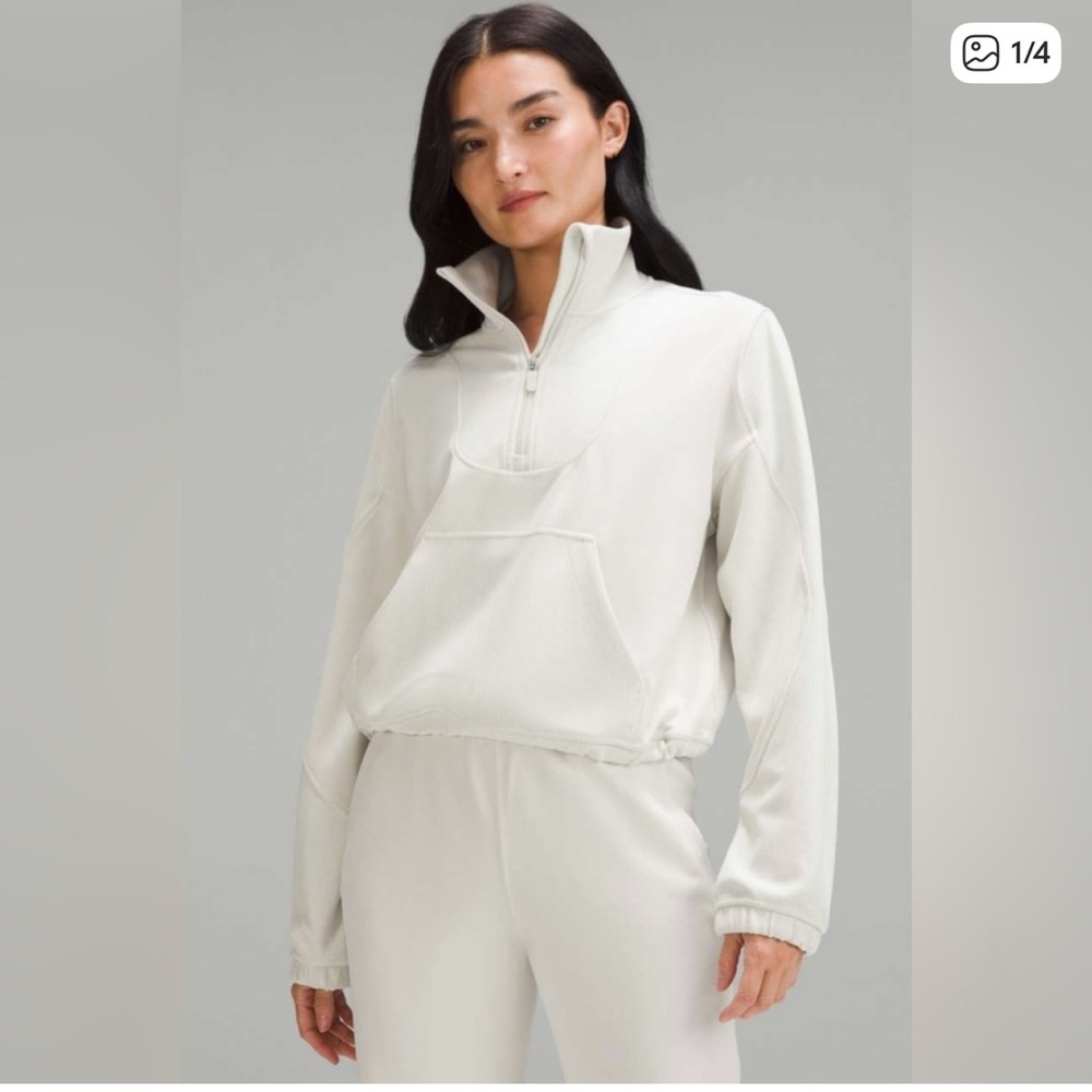 lululemon athletica Softstreme Ribbed Half-Zip Sweatshirt - Bone